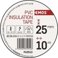 EMOS Izolačná páska PVC 25mm / 10m čierna