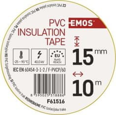 EMOS Izolačná páska PVC 15mm / 10m žltá