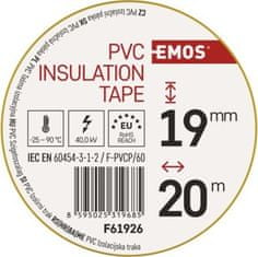 EMOS Izolačná páska PVC 19mm / 20m žltá