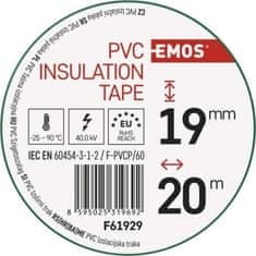 EMOS Izolačná páska PVC 19mm / 20m zelená