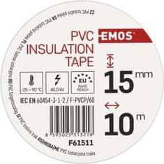 EMOS Izolačná páska PVC 15mm / 10m biela