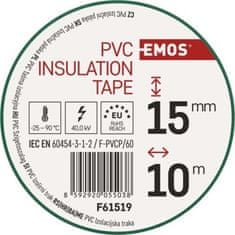 EMOS Izolačná páska PVC 15mm / 10m zelená