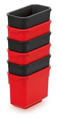 Prosperplast Sada úložných boxů 6 ks XEBLOCCK 14 x 7,5 x 28 cm černo-červená