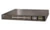 Planet Planét GS-4210-24P4C L2 switch, 28x1Gb, 4x1Gb SFP, 24x PoE 802.3at 220W