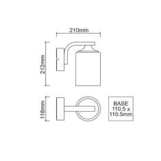 ACA ACA Lighting Garden Wall vonkajšie nástenné svietidlo LG5771G