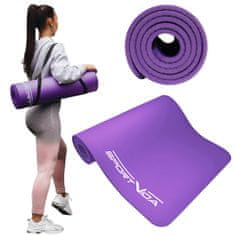 Sportvida Podložka na cvičenie Yoga 1 cm Fialova 180 cm x 60 cm