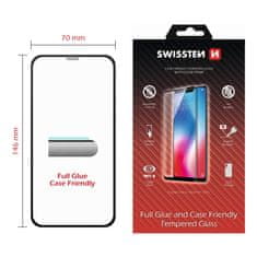 SWISSTEN sklo full glue, color frame, case friendly Apple Iphone 11 čierne