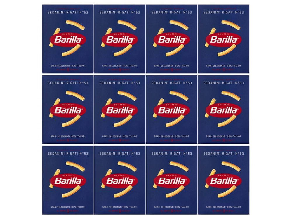 Barilla BARILLA Sedani Rigati - Talianske cestovinové trubičky 500g 12 balení