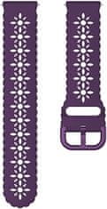 4wrist Silikonový řemínek s květinovým vzorem 20 mm - Violet