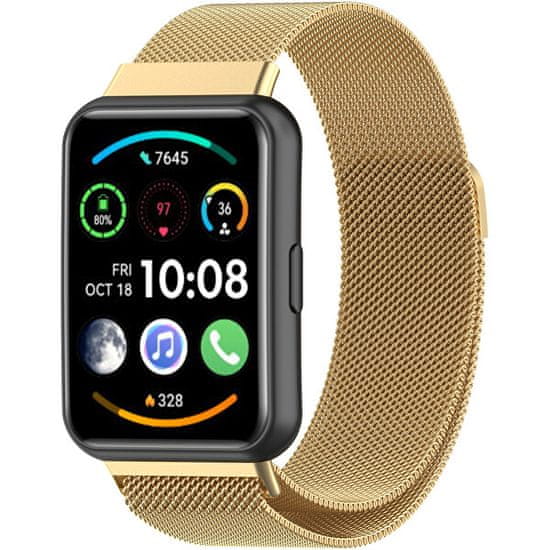 4wrist Milánský tah s magnetickým zapínáním pro Huawei Watch FIT 2 - Gold