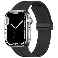 4wrist Silikonový řemínek s magnetickou sponou pro Apple Watch 38/40/41 mm - Black