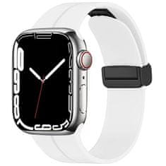 4wrist Silikonový řemínek s magnetickou sponou pro Apple Watch 38/40/41 mm - White