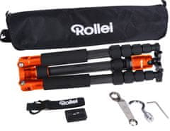 Rollei Statív Compact Traveler No 1 Carbon/ Záťaž 8kg/ Vytiahnutý 142 cm/ Karbón/ Oranžový