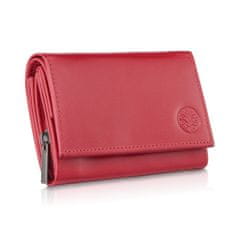 Betlewski Stredná dámska kožená peňaženka BPD-NVTC-11 RED