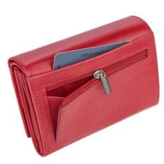 Betlewski Stredná dámska kožená peňaženka BPD-NVTC-11 RED