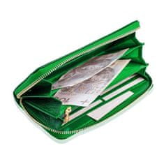Betlewski Veľká dámska kožená peňaženka ZBPD-BS-5201 GREEN
