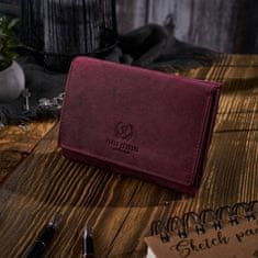 PAOLO PERUZZI Stredná dámska kožená peňaženka T-33-CHR RED