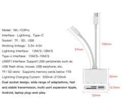 Bomba USB-C Čítačka SD / TF Kariet, USB - pre iPhone/Android