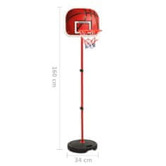 Vidaxl Prenosná basketbalová súprava nastaviteľná 160 cm