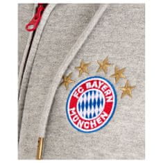 FAN SHOP SLOVAKIA Mikina FC Bayern Mníchov s kapucňou, šedá, zips, 100% bavlna | M