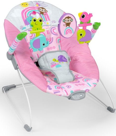 Bright Starts Lehátko vibračné Pink Paradise™ 0m+ do 9 kg