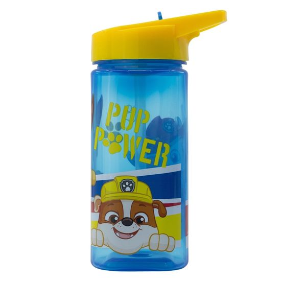 Stor Plastová hranatá fľaša s výsuvnou slamkou PAW PATROL, Tritan 510ml, 74614