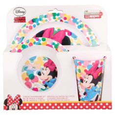 Stor Detský plastový riad MINNIE MOUSE tanier, miska, pohár, MICRO, 51149