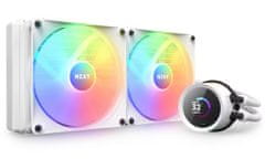 NZXT vodný chladič Kraken 280 RGB / 2x140mm fan / 4-pin PWM / LCD disp. / 6 rokov / biely