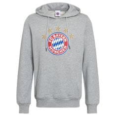 FAN SHOP SLOVAKIA Mikina FC Bayern Mníchov s kapucňou, šedá, 100% bavlna | S