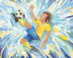 ZUTY Maľovanie podľa čísel - FUTBALISTA NA MODROM POZADÍ 40x50 cm NO