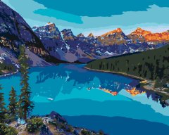 ZUTY Maľovanie podľa čísel - MORÉNSKE JAZERO V NÁRODNOM PARKU BANFF NO 80x100 cm