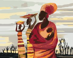 ZUTY Maľovanie podľa čísel - AFRICKÉ ŽENY S DIEŤAŤOM NO 80x100 cm