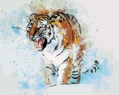 ZUTY Maľovanie podľa čísel - MAĽOVANÝ TIGER NO 80x100 cm