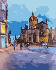 ZUTY Maľovanie podľa čísel - POHĽAD NA KATEDRÁLU ST. GILES V EDINBURGHU NO 80x100 cm