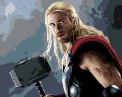 ZUTY Maľovanie podľa čísel - THOR S KLADIVOM MJOLNIR NO 80x100 cm