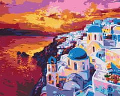 ZUTY Maľovanie podľa čísel - ZÁPAD SLNKA NA SANTORINI NO 80x100 cm