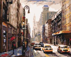 ZUTY Maľovanie podľa čísel - ŽENA S DÁŽDNIKOM V NEW YORKU NO 80x100 cm