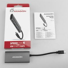 AXAGON húb USB-C SUPERSPEED / HMC-4G2 / USB 3.2 Gen2 / 2x USB-C / 2x USB-A / 10GB/s / 0,13m