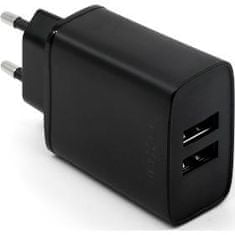 FIXED Adapter, 2xUSB, 15W, čierna