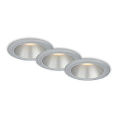 BRILONER BRILONER LED vstavané svietidlá sada, pr.9,5 cm, 3x LED, 4,9 W, 480 lm, matný chróm IP44 BRI 7041-034