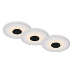 BRILONER BRILONER LED vstavané svietidlo, pr.12 cm, 3x LED, 6 W, 650 lm, čierna IP44 BRI 7043-035