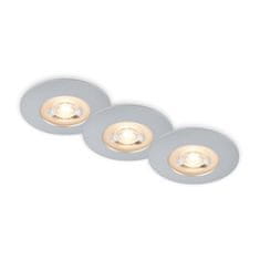 BRILONER BRILONER LED vstavané svietidlá, pr.9 cm, 3x LED, 5 W, 480 lm, matný chróm IP65 BRI 7044-034