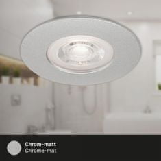 BRILONER BRILONER LED vstavané svietidlo, priemer. 9 cm, 5 W, matný chróm IP44 BRI 7046-014