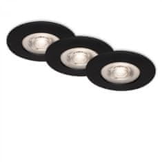 BRILONER BRILONER 3ks sada LED vstavané svietidlo, priemer. 9 cm, stmievateľné, 5 W, čierna IP44 BRI 7047-035