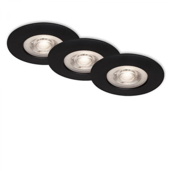 BRILONER BRILONER 3ks sada LED vstavané svietidlo, priemer. 9 cm, 5 W, čierna IP44 BRI 7046-035