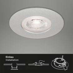 BRILONER BRILONER LED vstavané svietidlo, priemer. 9 cm, 5 W, matný chróm IP44 BRI 7046-014