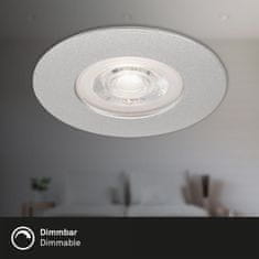 BRILONER BRILONER LED vstavané svietidlo, priemer. 9 cm, 4,9 W, matný chróm IP44 BRI 7047-014