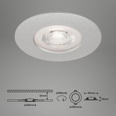 BRILONER BRILONER LED vstavané svietidlo, priemer. 9 cm, 5 W, matný chróm IP44 BRI 7046-014