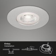 BRILONER BRILONER LED vstavané svietidlo, priemer. 9 cm, 4,9 W, matný chróm IP44 BRI 7047-014