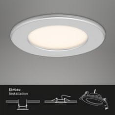 BRILONER BRILONER LED vstavané svietidlo, priemer. 11,5 cm, 6 W, matný chróm IP44 BRI 7053-014